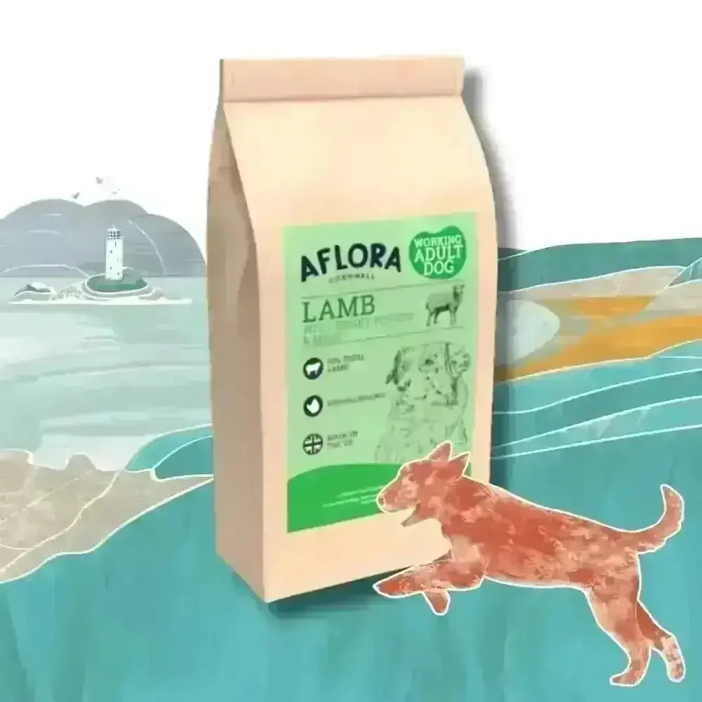Aflora Lamb Grain Free Dog Food bag showcasing premium grain free lamb formula