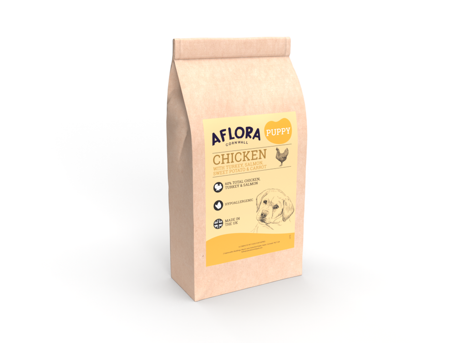 Aflora Puppy Chicken with Turkey Grain Free Puppy Food - 2kg - Natural Dry Dog Food