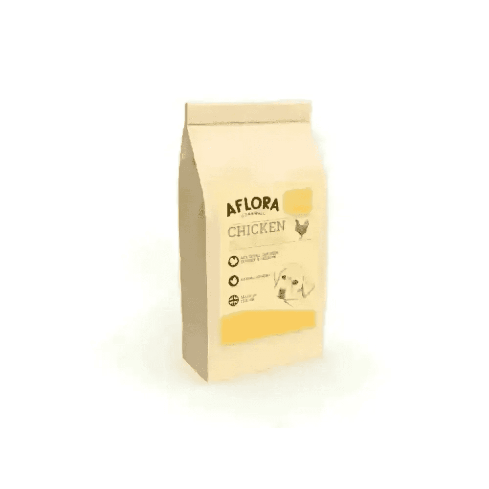 Aflora Puppy Chicken with Turkey grain free puppy food bag featuring puppy chicken and sweet potato