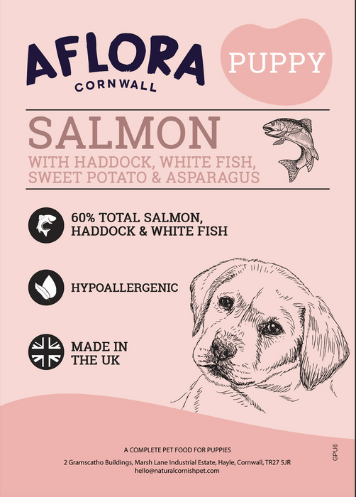 Aflora Puppy Salmon with Haddock 6kg Grain Free Puppy Food - Natural Dry Dog Food