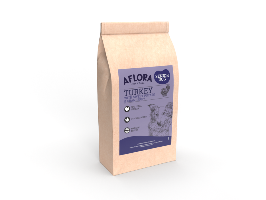 Aflora Senior Turkey 2kg Grain Free Dog Food - Natural Dry Dog Food