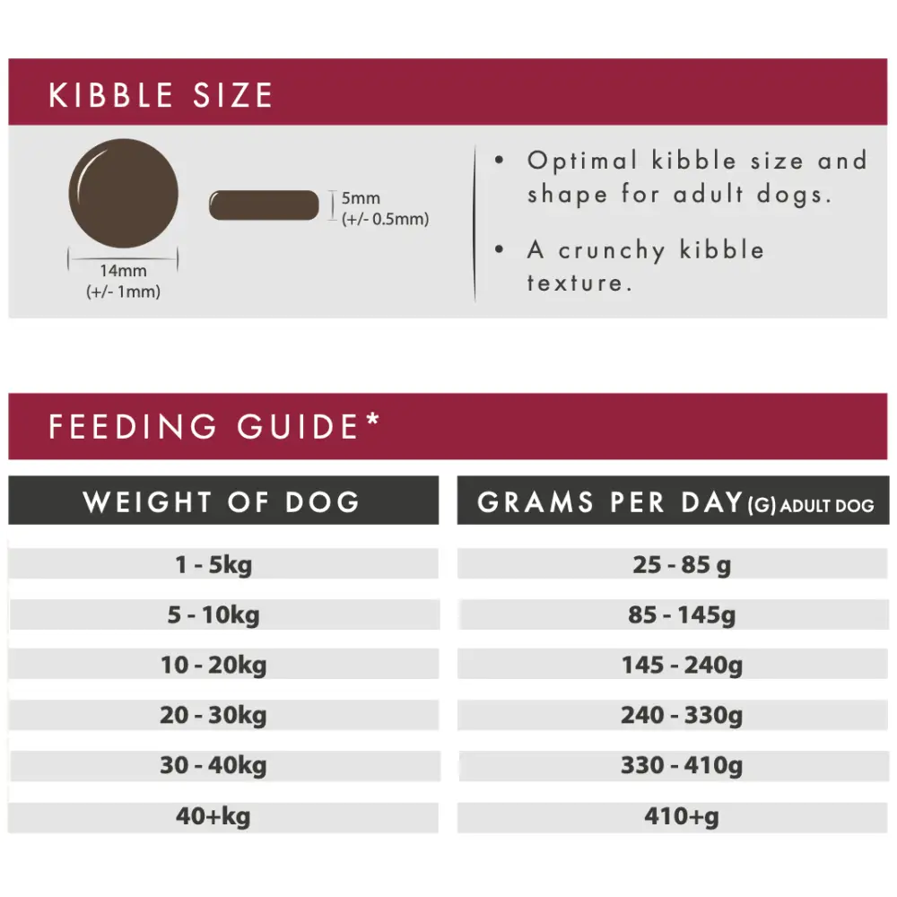Brown grain free dog food kibble with crunchy texture, ideal size for adult dogs