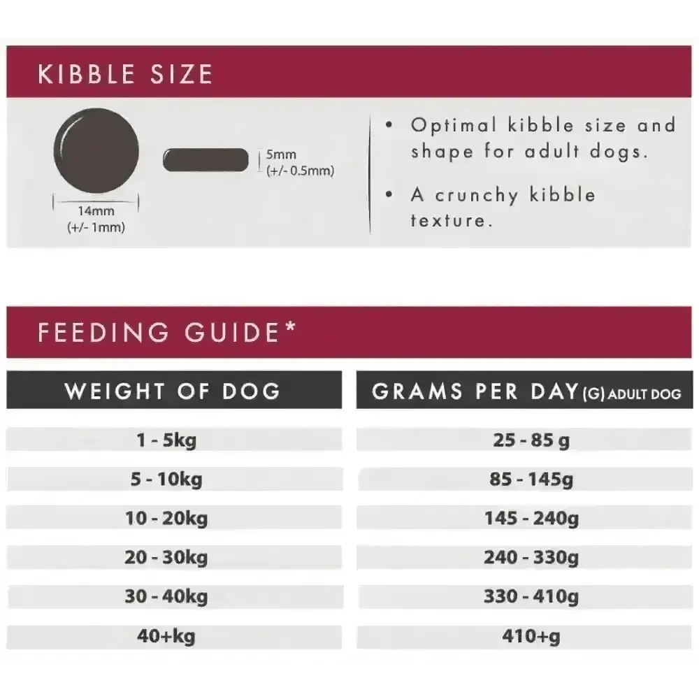 Brown grain free dog food kibble with crunchy texture, ideal size for adult dogs