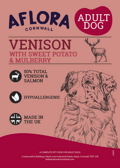 Aflora Venison With Salmon 6kg Grain Free Dog Food - Natural Dry Dog Food