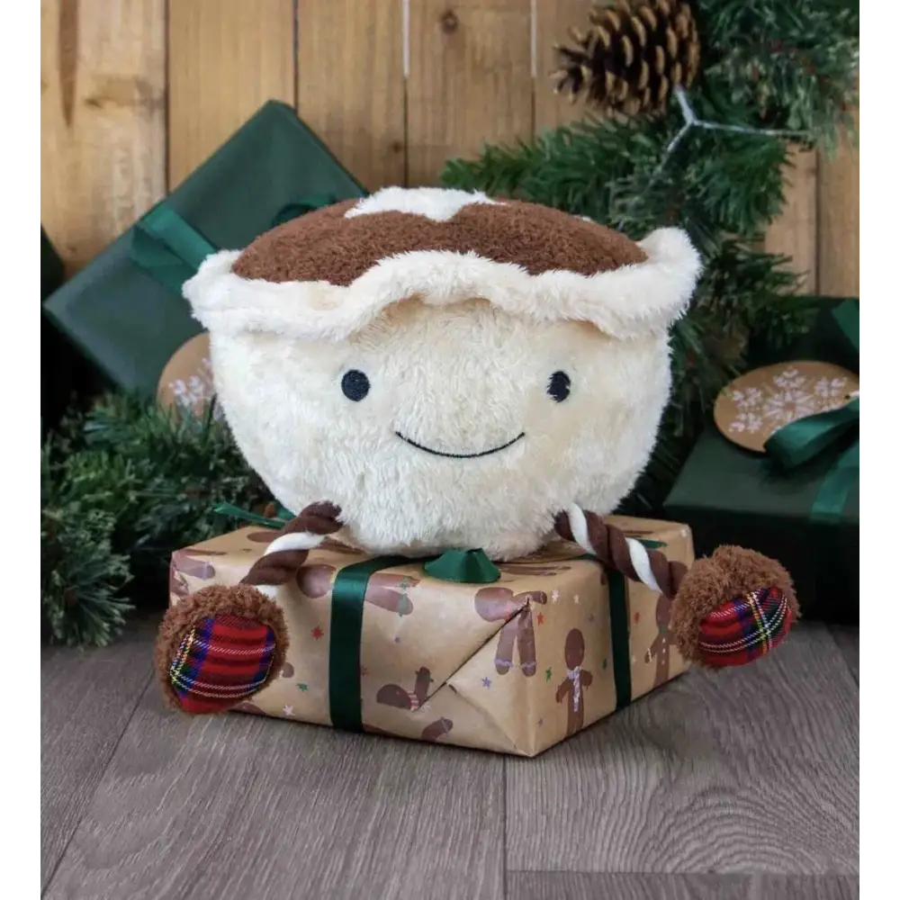 Ancol Mikey Mince Pie – Plush Christmas Dog Toy with Squeaker - Toys | Natural Pet Shop