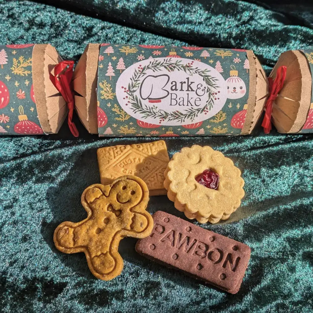 Bark & bake gingerbread dog treat cracker.