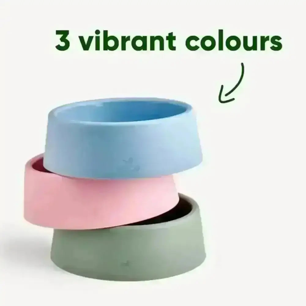 Beco Steady Dog Bowl: pastel silicone sturdy food water bowl with wide base