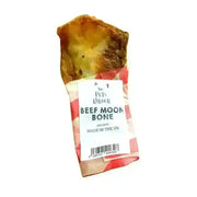 Beef Moon Bone natural leather chew toy for dogs in brown hues