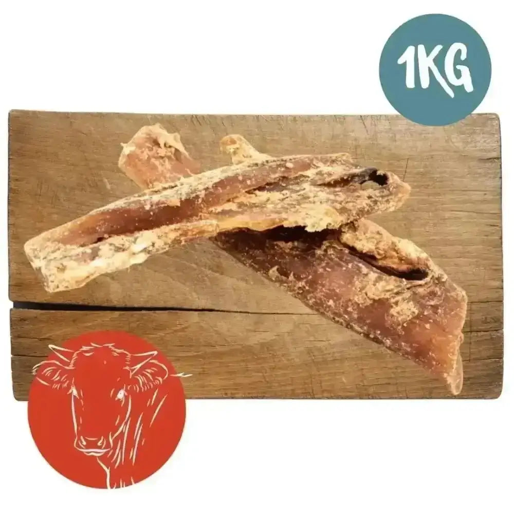 1kg beef neck tendon natural meat chews on wooden board