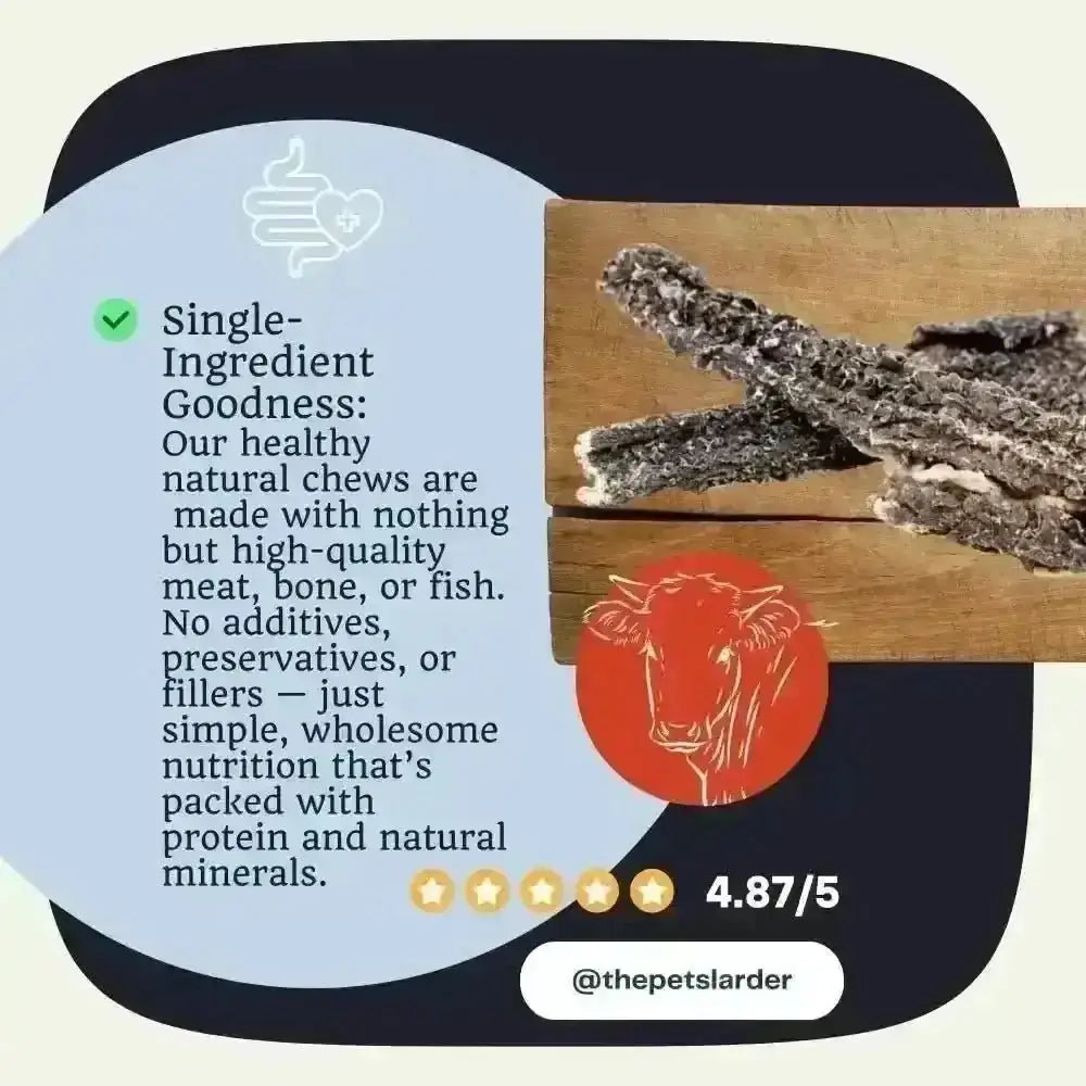 Premium beef tripe natural dog chew with marbled texture