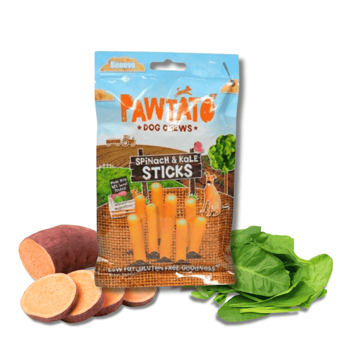 Benevo Pawtato Spinach Kale Sticks Vegan Dog Chew