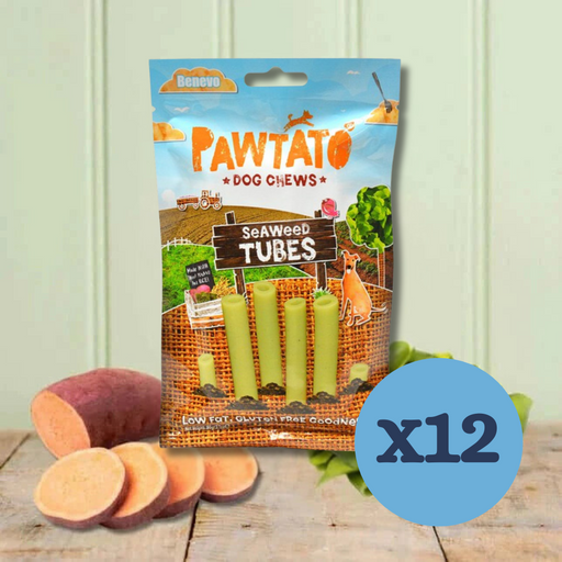 Benevo Pawtato Tubes with Seaweed Vegan Dog Chew - Natural Dog Chew