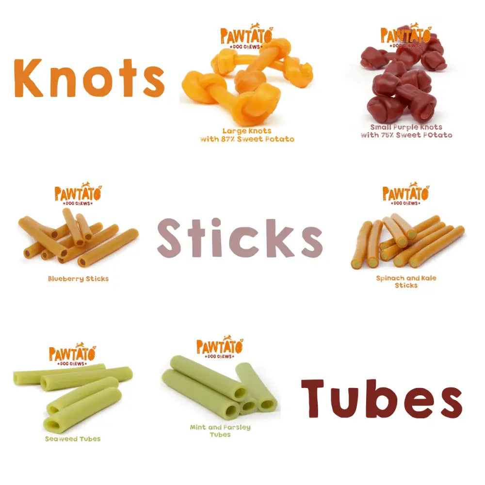 Benevo Pawtato Tubes with Turmeric & Chicory Root Vegan Dog Chew - Natural Dog Chew