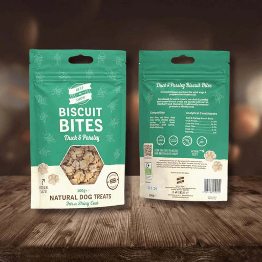 Best In Show Duck & Parsley Biscuit Bites 100g Natural Dog Treats