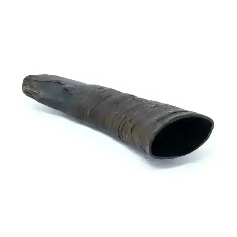 Dark brown textured buffalo horn, natural dog chew with hollow interior