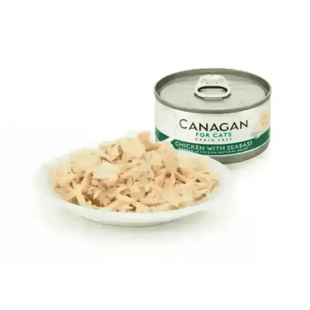Canagan Cat Food Can Chicken with Seabass, a highly nutritious complete wet food for cats