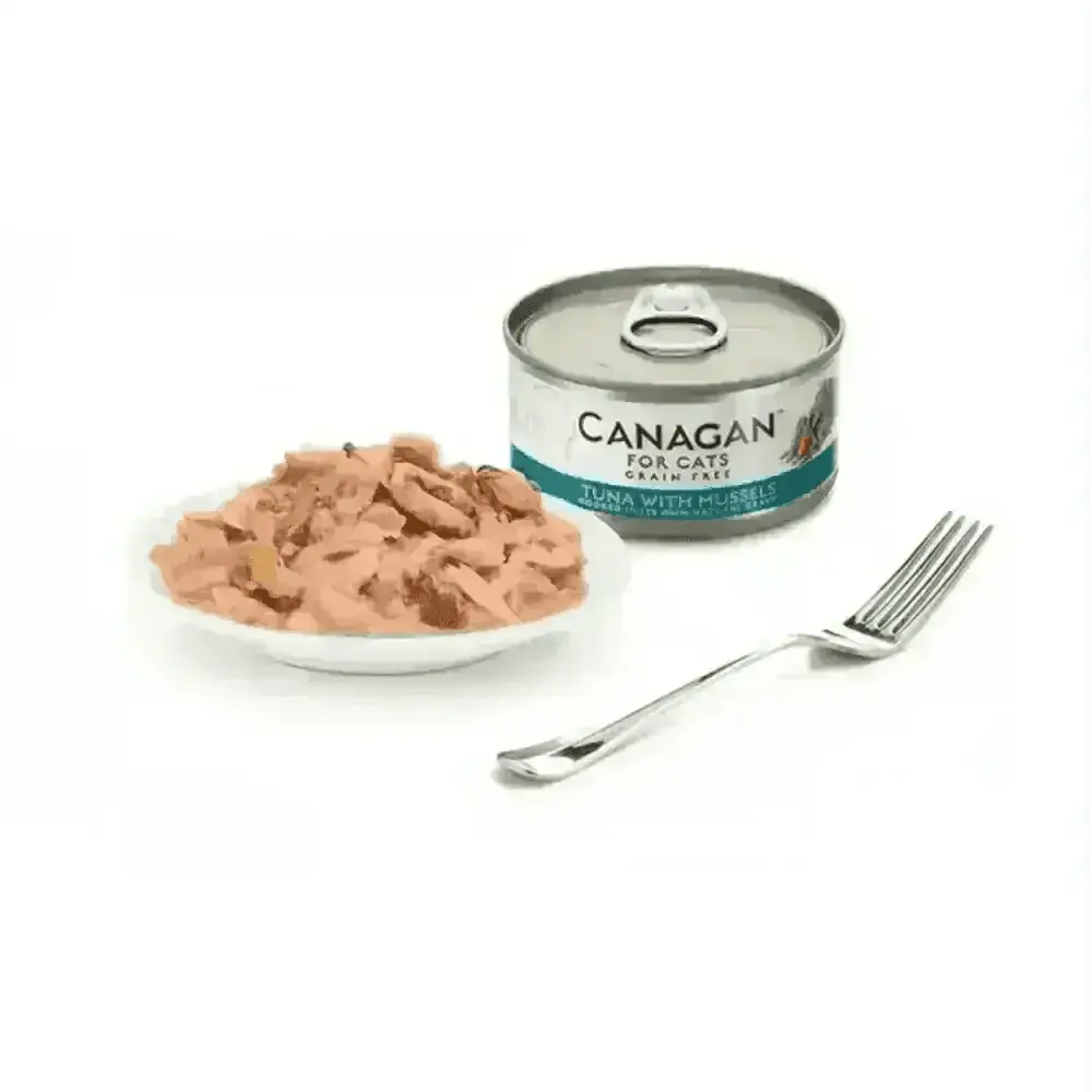Canagan Cat Food Can Tuna with Mussels for a highly nutritious complete meal to accompany dry food