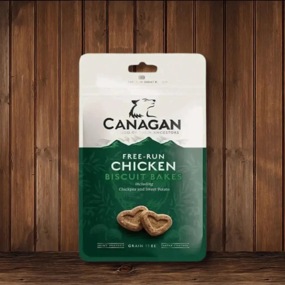 Canagan free-run chicken dog biscuit bakes treat bag for healthy canine snacks