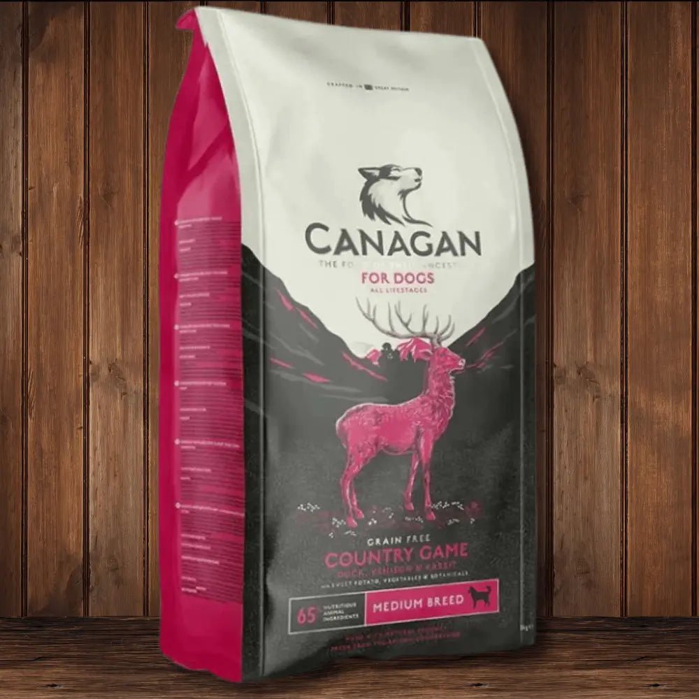 Canagan Country Game dry dog food bag with freshly prepared duck, grain free nutrition