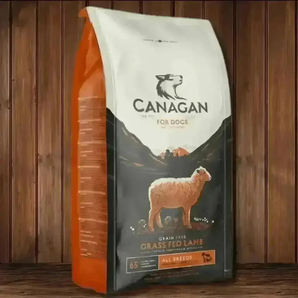 Canagan grain-free grass-fed lamb dog food bag for healthy, natural dog food options