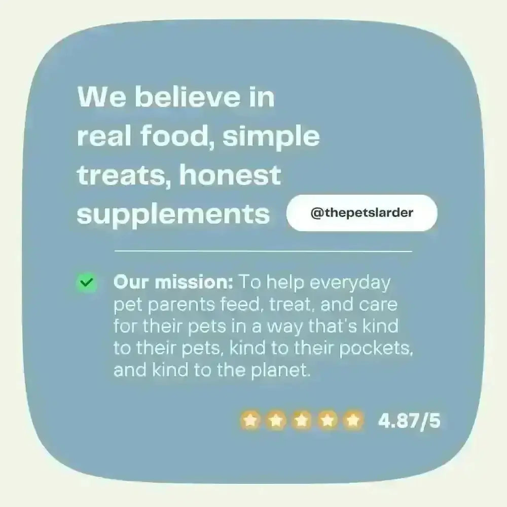 Canagan Highland Feast dog food label with mission and rating