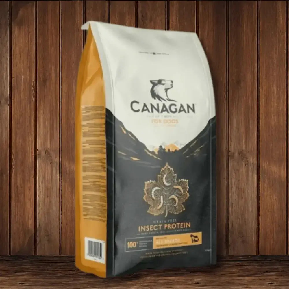Canagan Dry Dog Food bag with insect protein from soldier fly larvae