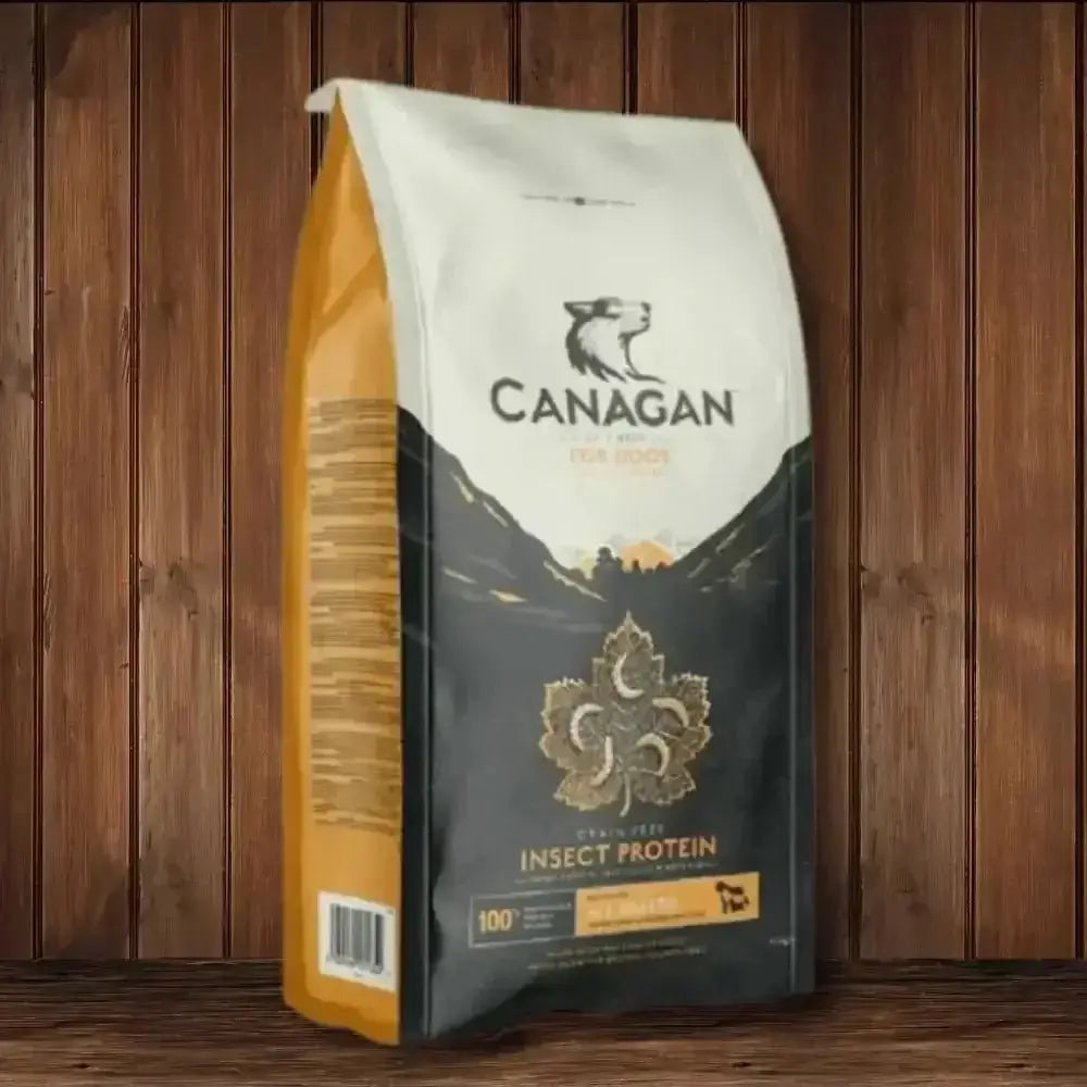 Canagan Dry Dog Food bag with insect protein from soldier fly larvae