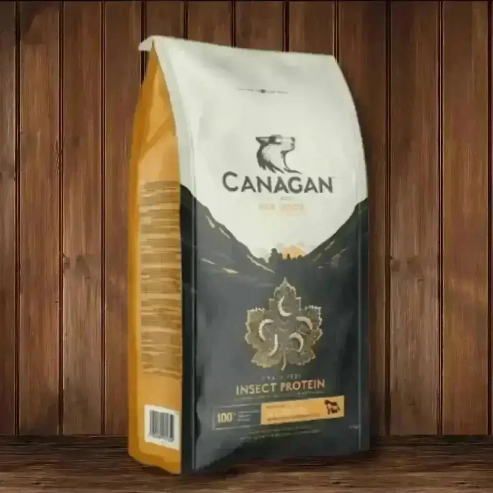 Canagan Dry Dog Food bag with insect protein from soldier fly larvae