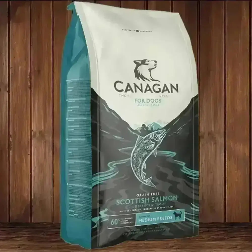 Canagan Scottish Salmon grain free dog food bag for healthy nutrition