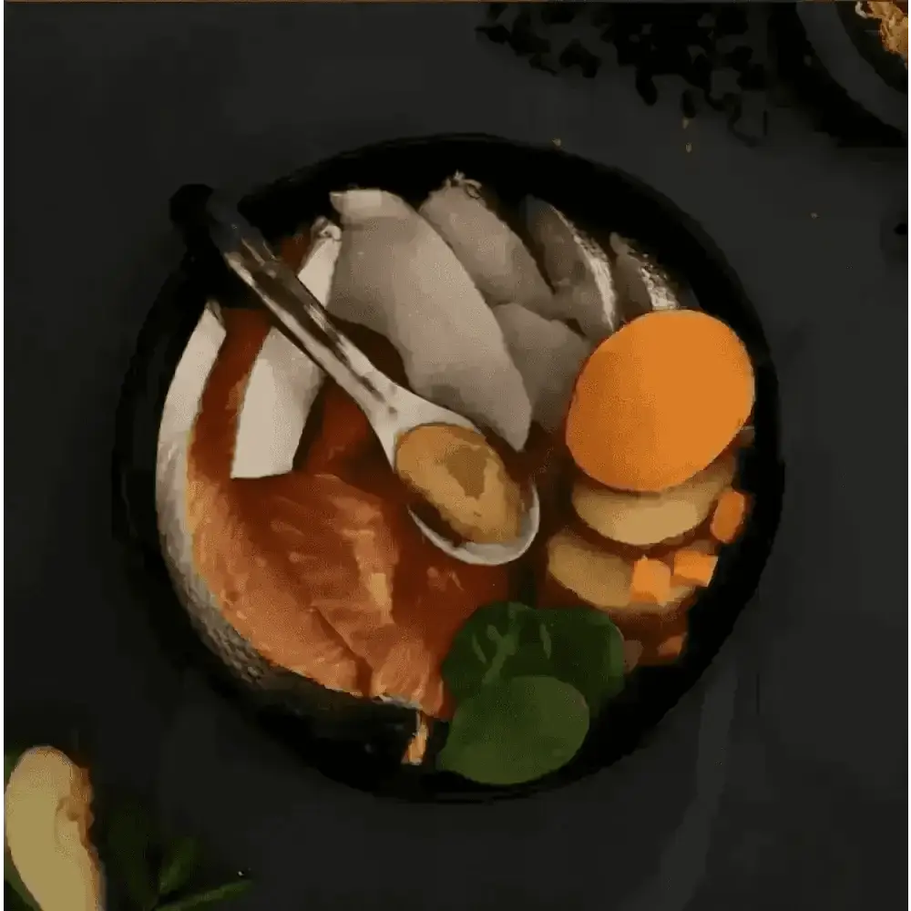 Canagan Scottish Salmon cat platter with deboned Scottish salmon, veggies on black plate
