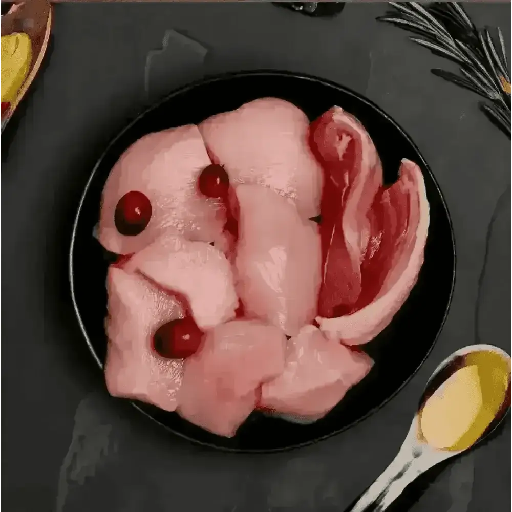 Canagan wet chicken and turkey pouch with raw pieces and cranberries