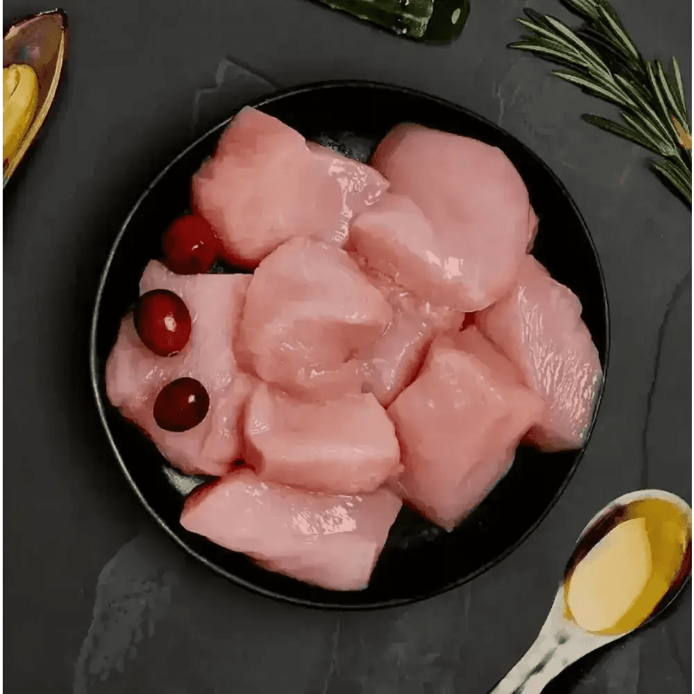 Canagan cat food with rose quartz slices, cranberry, green lipped mussel accents
