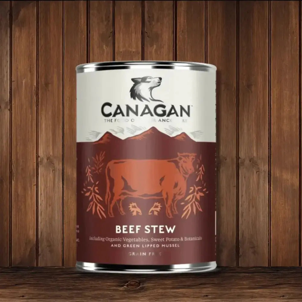 Canagan beef stew canister for premium wet dog food with beef stew flavor