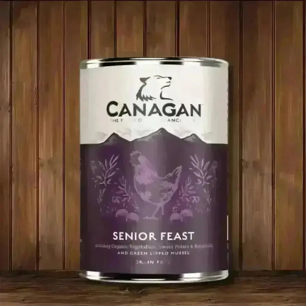 Canagan Senior Feast grain-free wet dog food canister for senior dogs