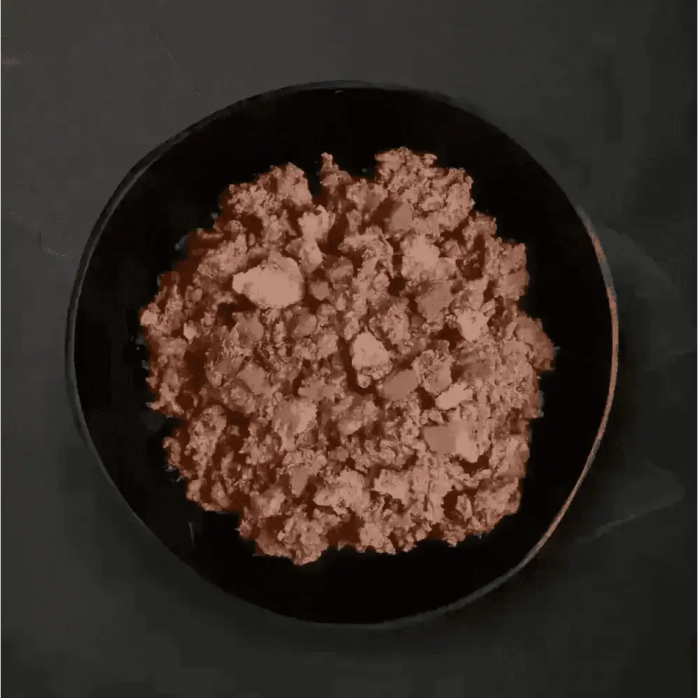 Dark bowl with textured pinkish-brown Canagan Wet Dog Food Can free run chicken