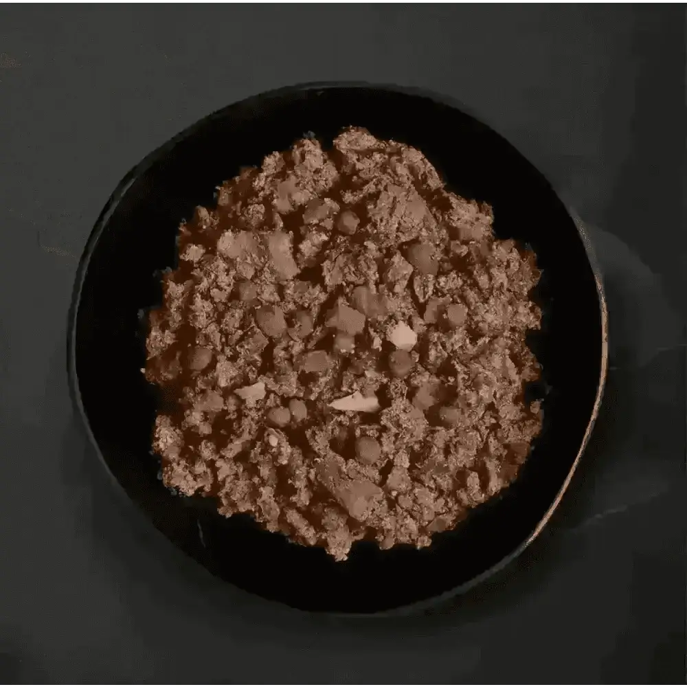 Black bowl with ground meat and peas, Canagan Wet Dog Food Can Lamb Casserole, delivered fresh