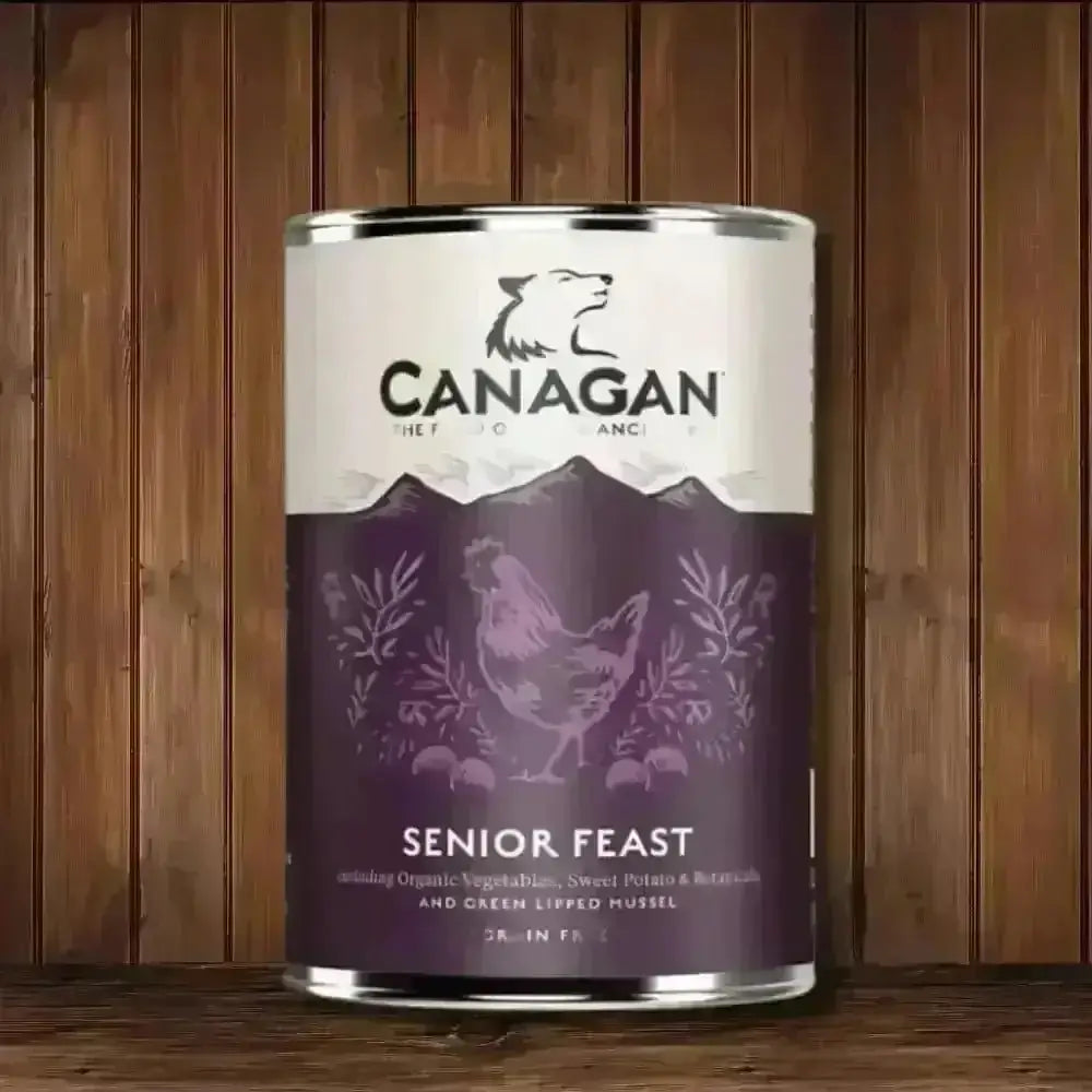 Canagan Senior Feast grain-free wet dog food canister for senior dogs