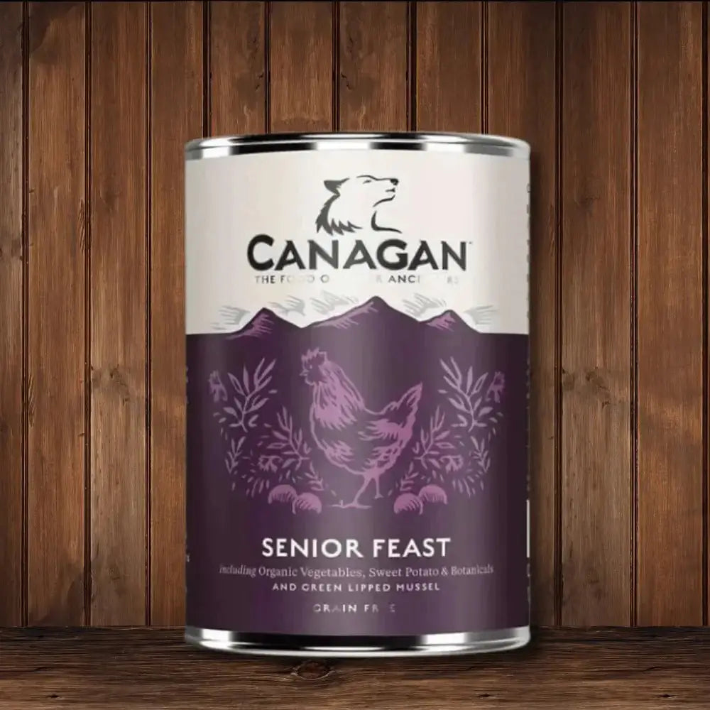 Canagan Senior Feast grain-free wet dog food canister for senior dogs