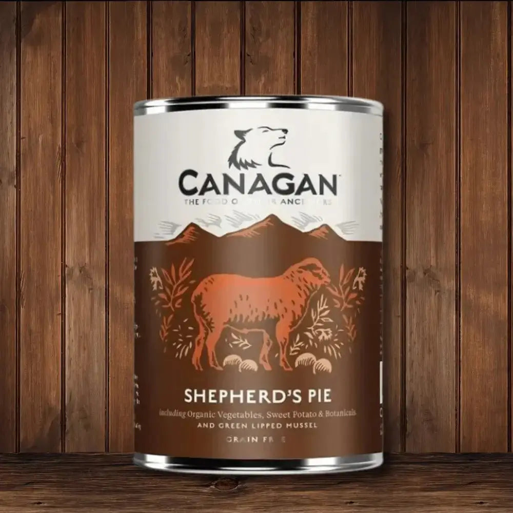 Canagan Shepherds Pie Canister for grain free wet dog food display