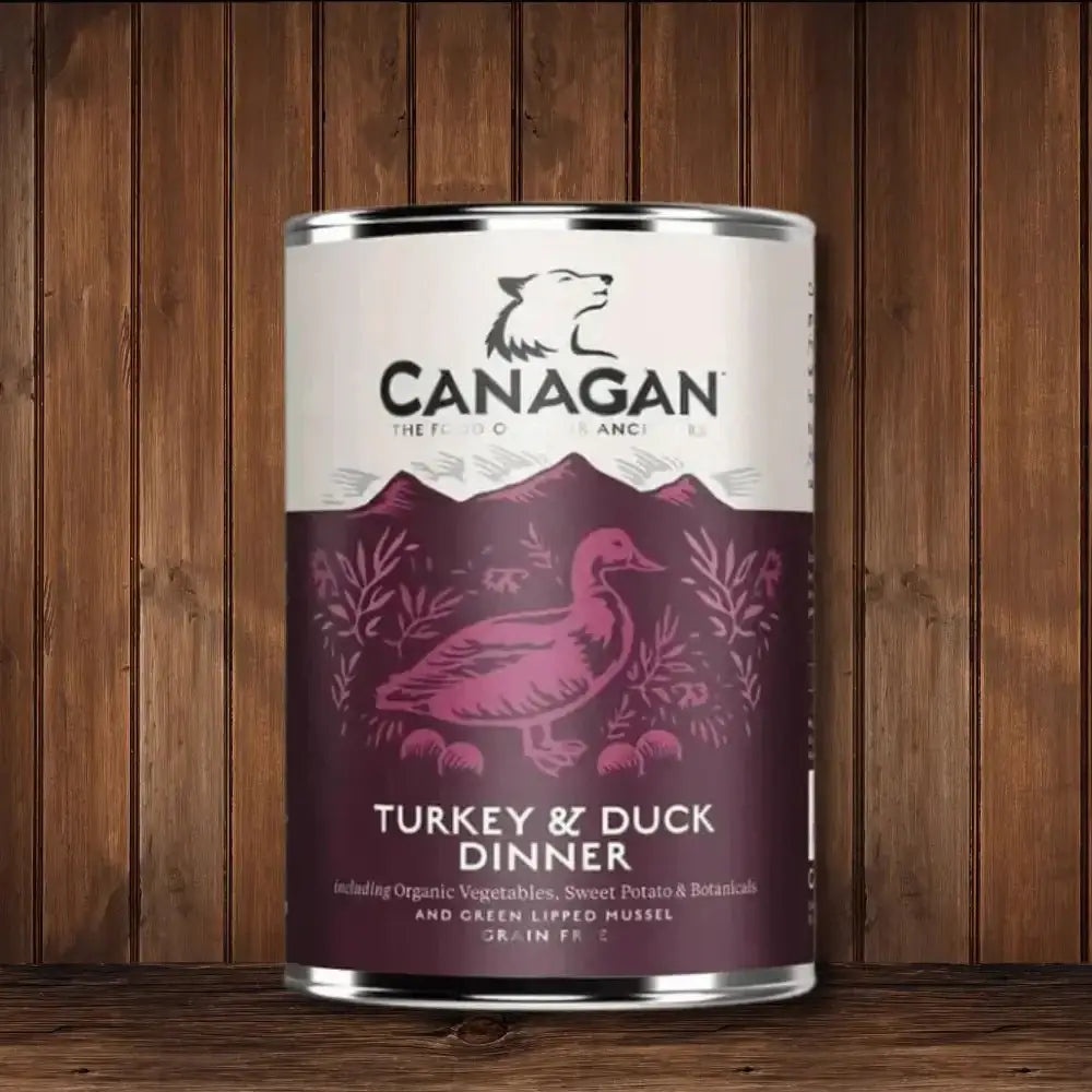 Canagan Wet Dog Food Can with Turkey and Duck Dinner for optimal dog nutrition