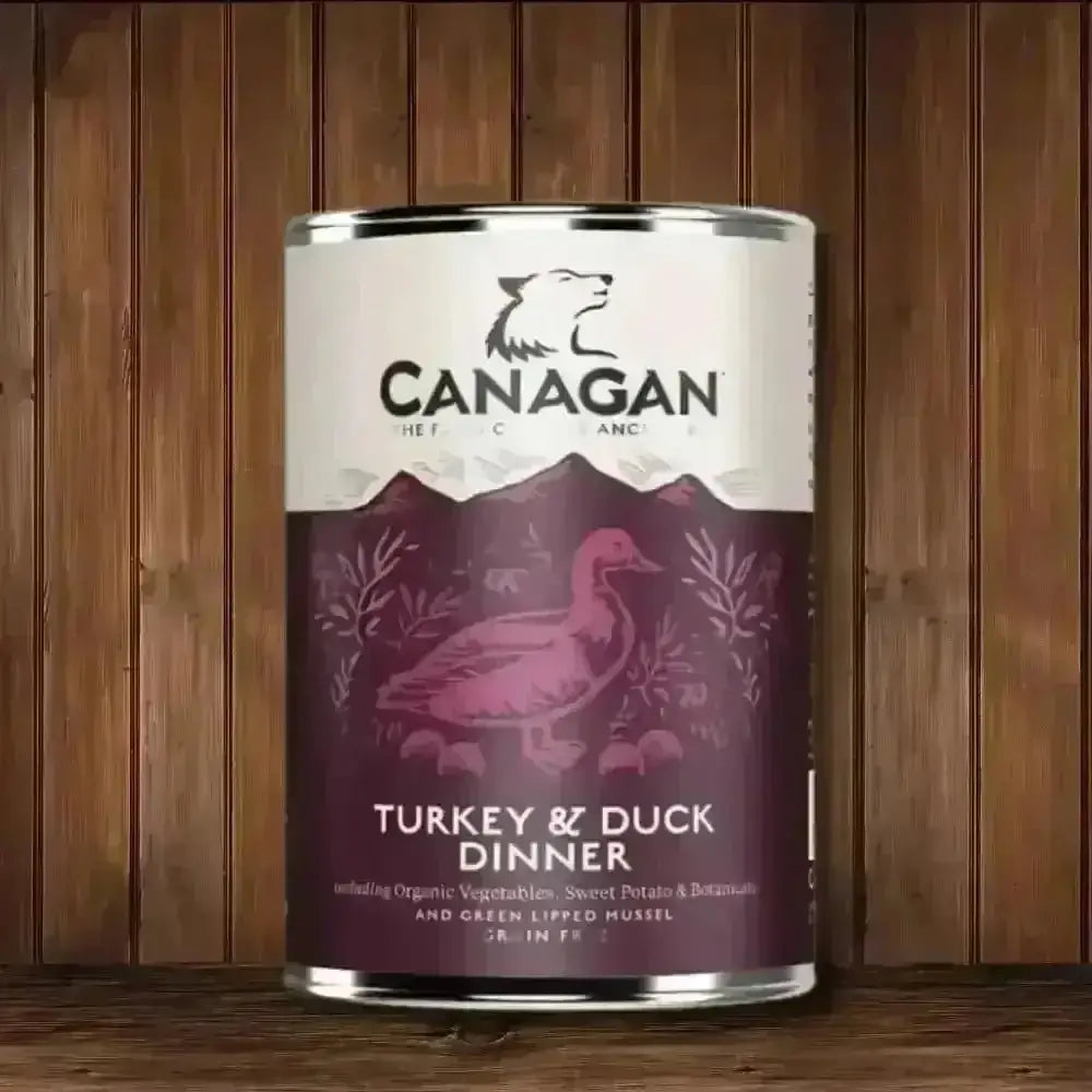 Canagan Wet Dog Food Can with Turkey and Duck Dinner for optimal dog nutrition