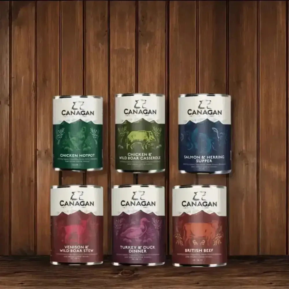 Image of Canagan Wet Dog Food Variety Pack with freshly prepared deboned ingredients