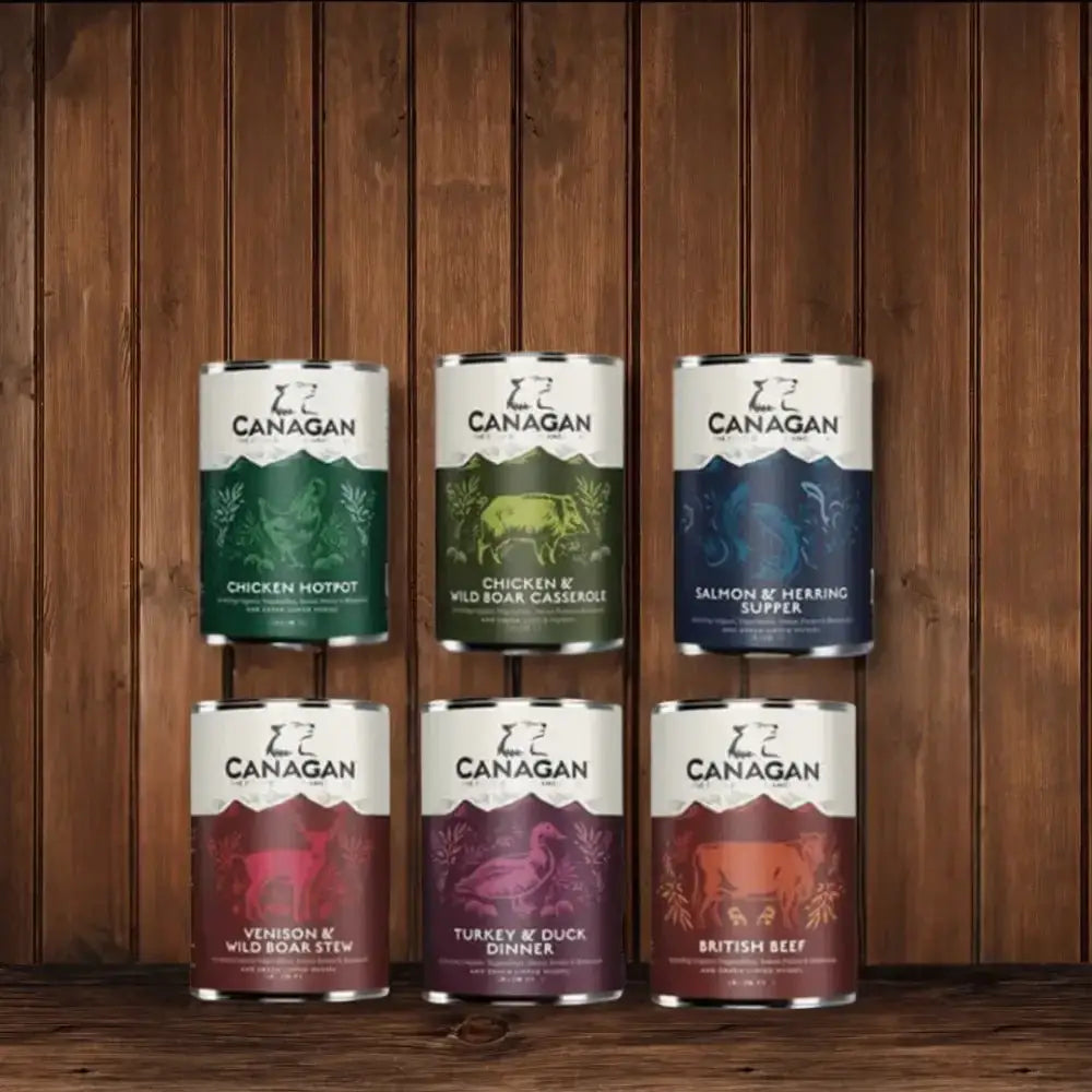 Image of Canagan Wet Dog Food Variety Pack with freshly prepared deboned ingredients