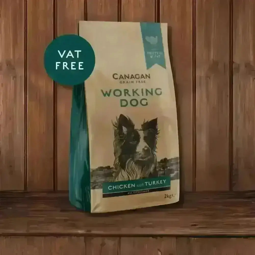 Canagan Working Dog Chicken with Turkey bag in brown teal design