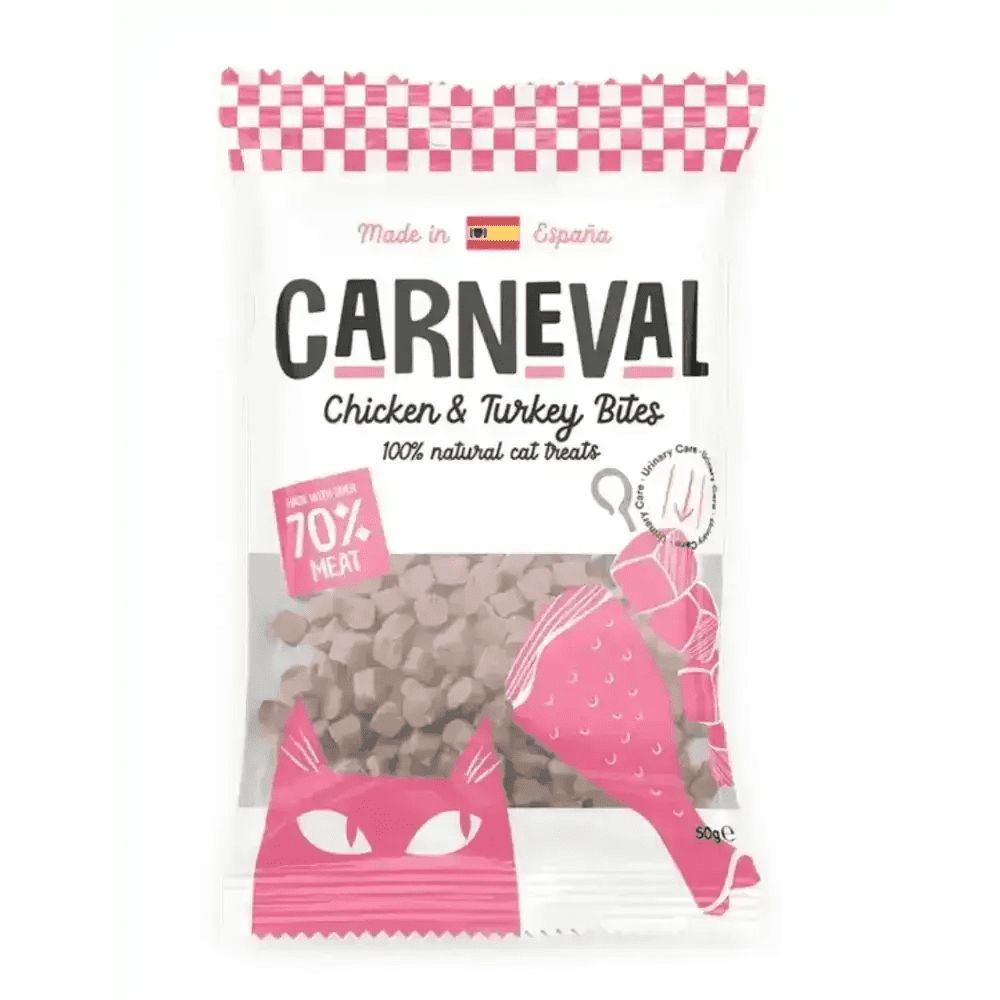 Carneval Cat Chicken & Turkey Bites 50g - Urinary Care - Treats | Natural Pet Shop