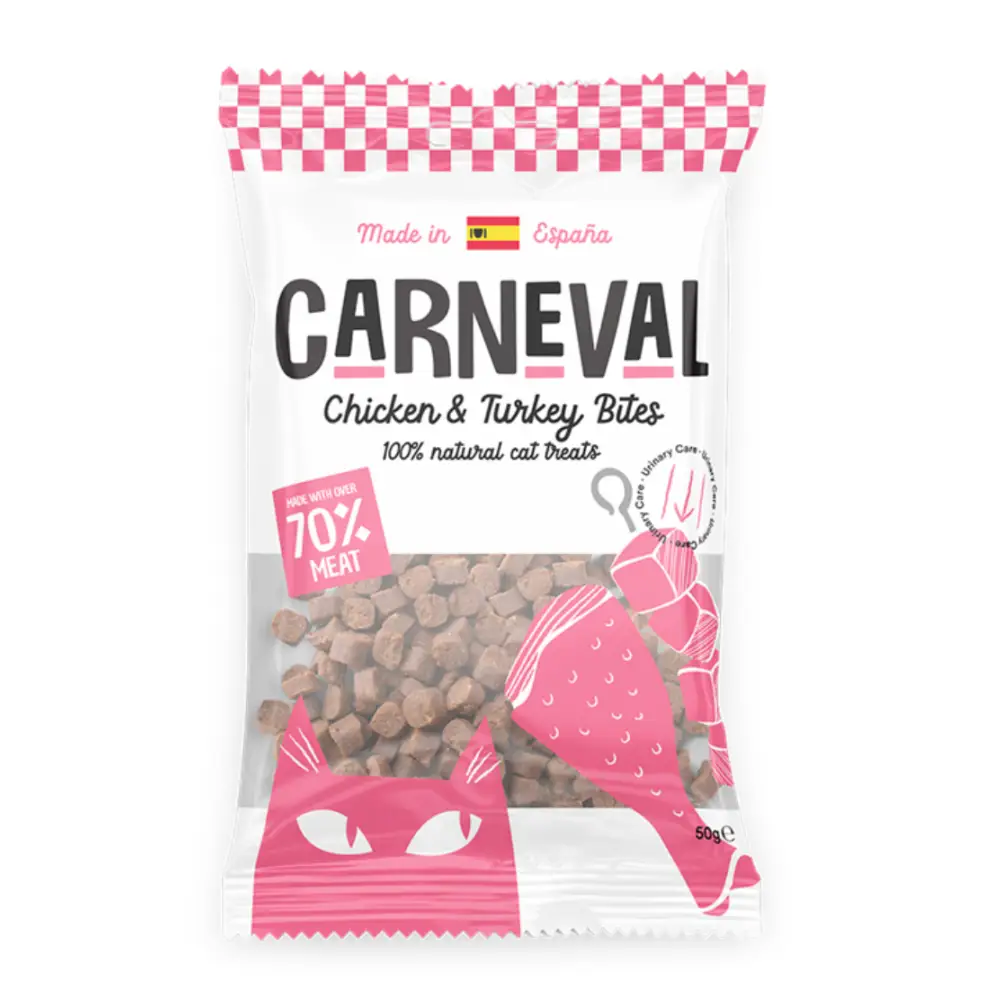 Carneval Cat Chicken & Turkey Bites 50g - Urinary Care - Treats | Natural Pet Shop