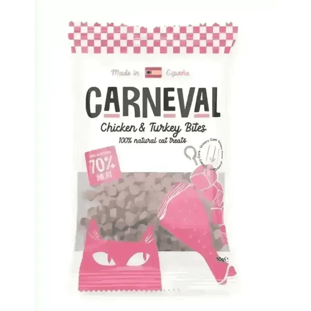 Carneval Cat Chicken & Turkey Bites 50g - Urinary Care - Treats | Natural Pet Shop