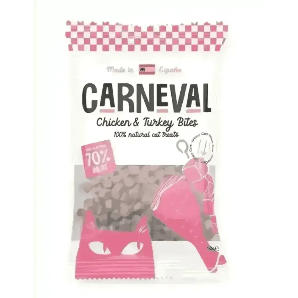 Carneval Cat Chicken & Turkey Bites 50g - Urinary Care - Treats | Natural Pet Shop