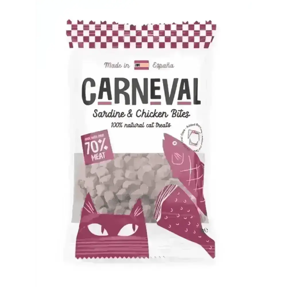 Carneval Cat Sardine & Chicken Bites 50g - Oral Care - Treats | Natural Pet Shop