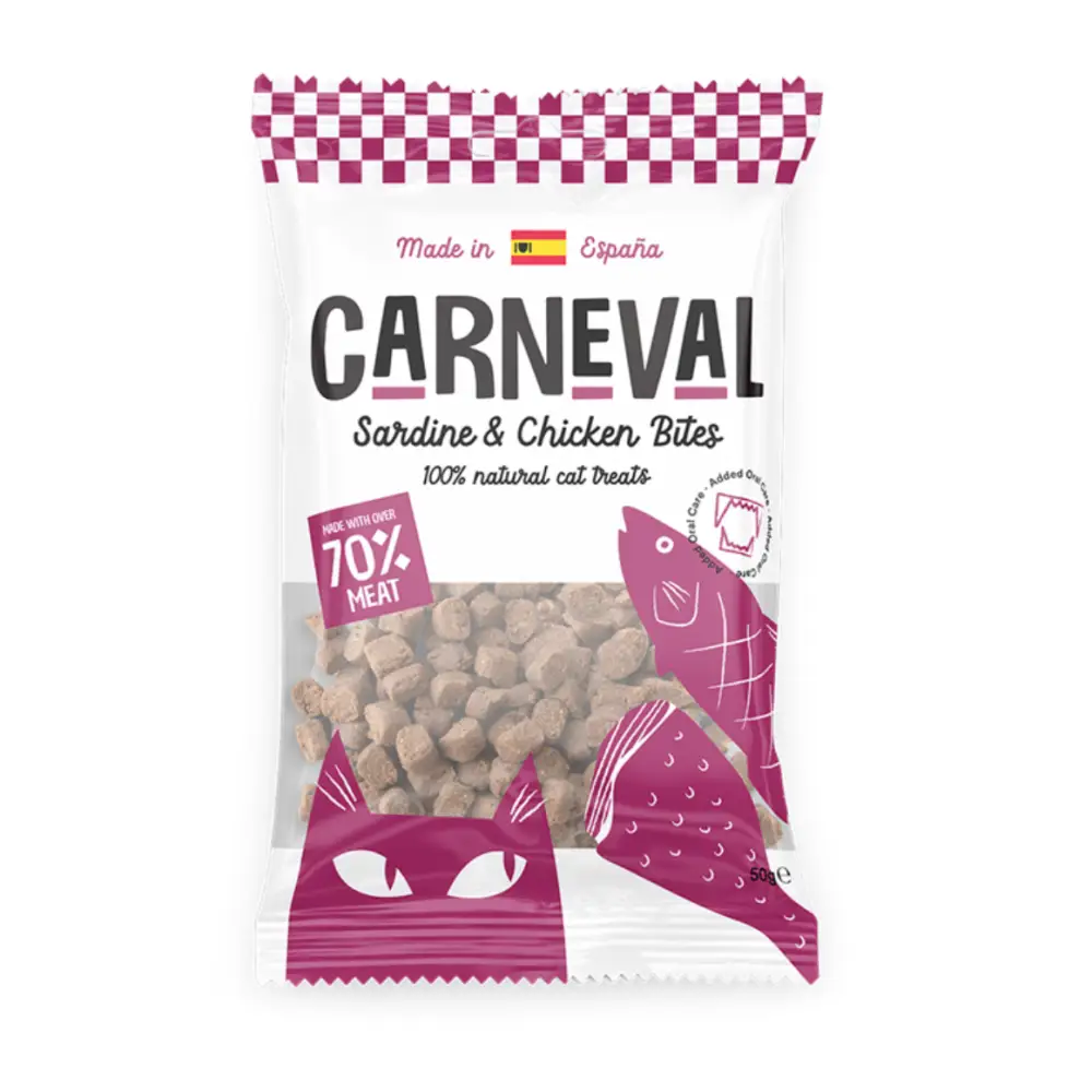 Carneval Cat Sardine & Chicken Bites 50g - Oral Care - Treats | Natural Pet Shop